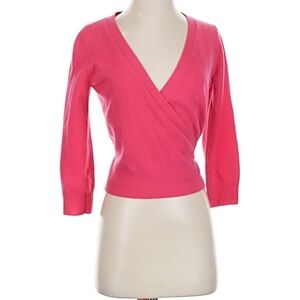 DKNY Cashmere and Wool Pink Wrap Sweater
